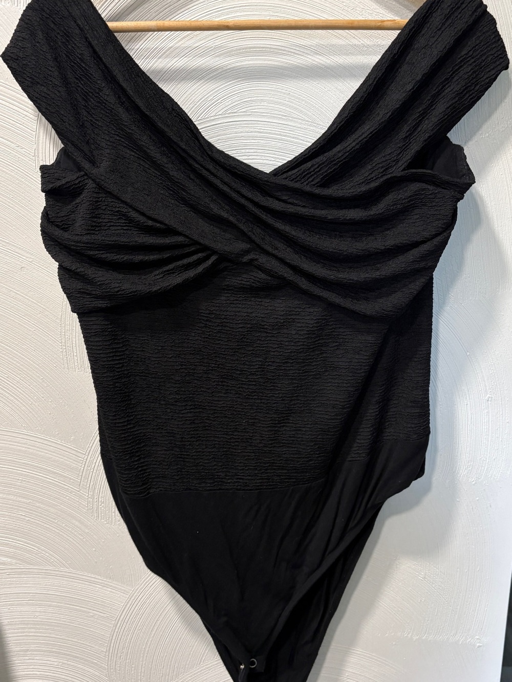 Torrid Black Off-Shoulder Draped Bodysuit Size 3